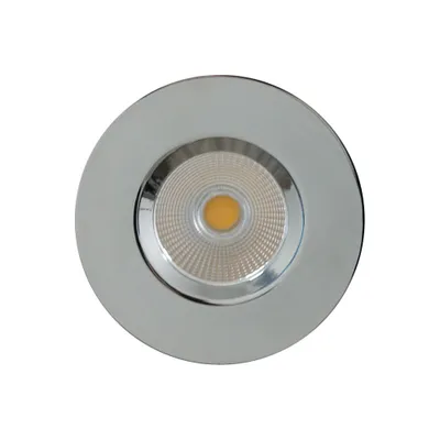 Imagen del producto de Foco empotrable LED Smartwares, protección contra incendios, cromado, IP65, 4,7W, 320 lúmenes, luz blanca cálida, 3000K, ángulo de iluminación de 40°