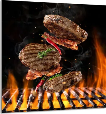 Produktbild von GLASPLATTE FÜR KÜCHE 60x65 Grill