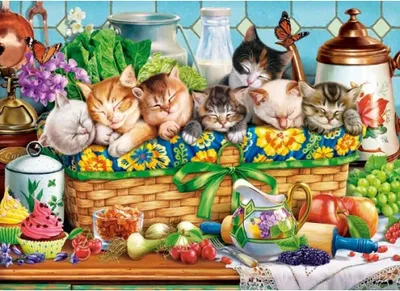 Produktbild von CASTORLAND Puzzle Dř ímající koť ata 200 dílků