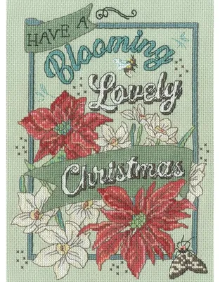 Image de Bothy Threads, kit de broderie au point de croix "Un Noël magnifiquement fleuri", modèle à points comptés, référence XAS3, dimensions : 17x23 cm