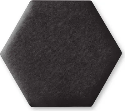 Produktbild von TAPHICEROS Hex Wandpaneel Polsterpaneel, 30x26 cm, VELUTTO 19, Graphit, Wandkissen Hexagon Wandpolster Kopfteil für Bett Gepolstert Polsterplatte