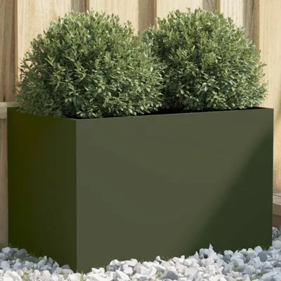 Produktbild von Pflanzkübel Olivgrün 62x40x39 cm Kaltgewalzter Stahl 841598