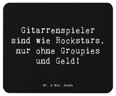 Produktbild von Mr. & Mrs. Panda Mauspad Spruch Gitarre Helden - Schwarz - Geschenk, laptop, Musiker, Instrument, Liebe, Mousepad, Musik, Abenteuer, computer, Lernen, Leidenschaft