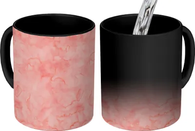 Produktbild von MuchoWow® Zauber Tasse Zaubertasse Magic Aquarell - Muster - Rosa - Marmor 350 ml Farbwechsel Becher Geschenk Geschenkidee - Magic-Tasse - Fototasse - Keramiktassen - Bilder - Tasse Kaffee - Getränkbe