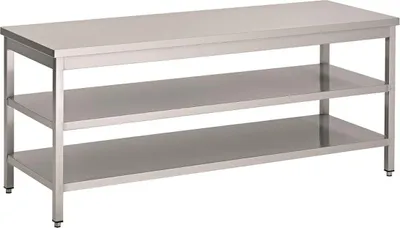 Zdjęcie produktu dla Stół roboczy Combisteel z 2 półkami ze stali nierdzewnej 700x600x900mm