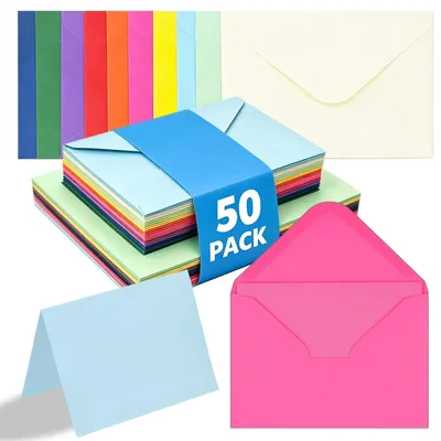 Imagen del producto de 50 juegos de tarjetas y sobres | invitaciones coloridas
