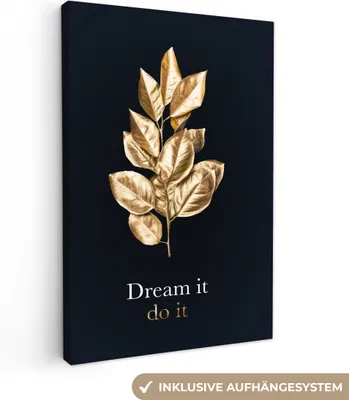 Obrázek produktu pro OneMillionCanvasses® - Plátno - 90x140 cm, Citát - Zlatá -  Nástěnný tisk - Nástěnná dekorace - Ložnice