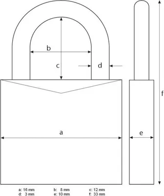 Produktbild von Kofferschloss 45mm Messing Reise