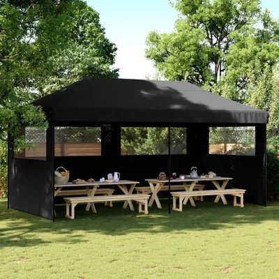 Image de Maison Exclusive - Tente de réception pliable Pop-Up avec 3 panneaux latéraux, noir