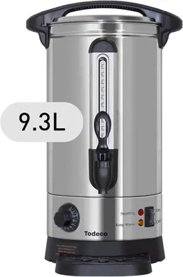 Produktbild von Glühweinkocher 9,3L, Heißgetränkespender, Temperatur Einstellbar | 1500 Watt, 30-110°C, Warmhaltefunktion, Auffangbehälter, Edelstahl, für Wein, Kaffee, Tee