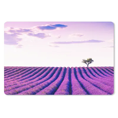 Produktbild von MuchoWow® Schreibtischunterlage Lavendel - Bäume - Lila - Blumen 60x40 cm - XXL Mauspad - Großes Mauspad