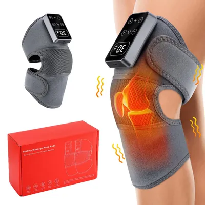 Produktbild von Heizkissen Kniebandage elektrisch, Wärme- & Massagegerät mit 5 Wärmestufen, 3 Massage Modi, verstellbar, 3000mAh Akku, Schmerzlinderung & Therapie