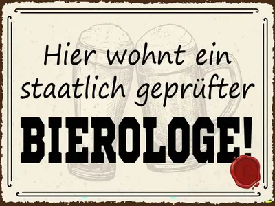 Produktbild von vianmo Holzschild 30x40 cm Bier hier wohnt Bierologe Essen Trinken