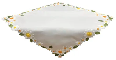 Image de Nappe, serviette, brodée, printemps, fleurs 85 x 85 030