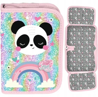 Produktbild von Paso Federmäppchen aufklappbar Panda für Mädchen