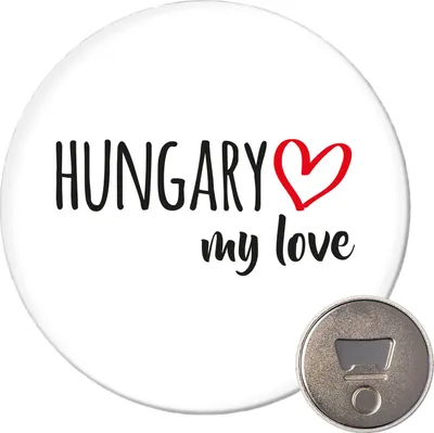 Produktbild von Huuraa Magnet Hungary my love 59mm Kühlschrankmagnet rund Flaschenöffner Geschenkidee