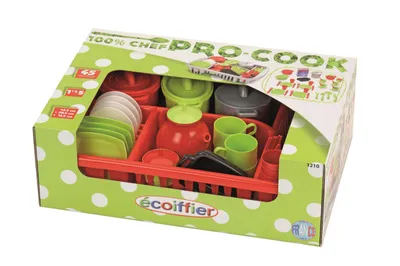 Image de Ecoiffier Set de vaisselle pour enfants avec égouttoir en filet Vaisselle pour poupées Neuf