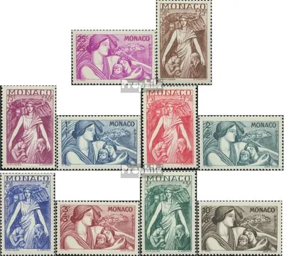 Produktbild von Briefmarken Monaco 1941 Mi 247-256 (kompl.Ausg.) postfrisch Mütter