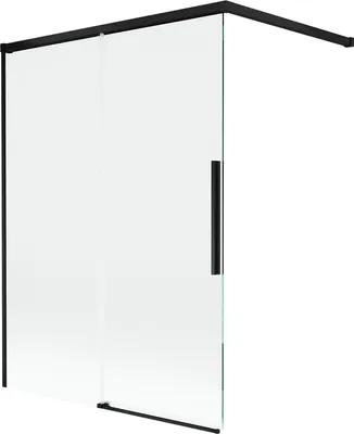 Image de Mexen Rox Paroi pliante pour baignoire en 2 parties à coulisser 120 x 150 cm, transparent, noir - 8C9-120-003-70-00