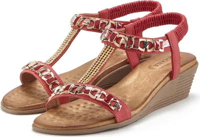Produktbild von VIVANCE Sandalette Sommerschuh, offener Schuh, Sandale, Keilsandalette, rot Größe 37