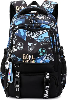 Produktbild von Schulrucksack 40 l, schwarz/blau, Laptopfach für Schule