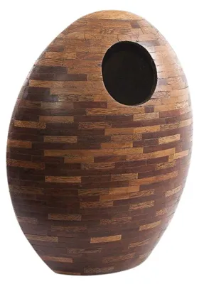 Image de Vase en bois naturel, dimensions : 39 x 15 x 46 cm
