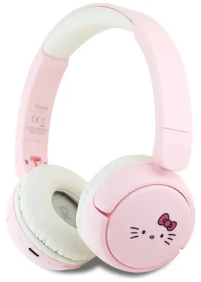 Zdjęcie produktu dla Bezprzewodowe słuchawki nauszne Hello Kitty Face Logo Bluetooth V5.3 (różowy)