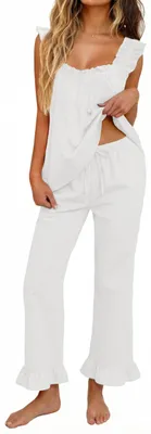 Imagen del producto de Conjunto de pijama de verano para mujer MARZXIN, dos piezas, manga corta, ideal para novias
