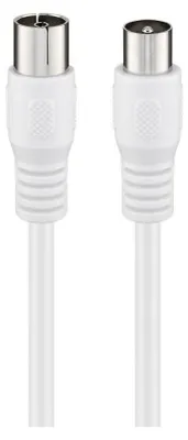 Image de goobay Câble d'antenne classe a sur 85 2 x blindé blanc 1 m