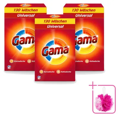 Produktbild von 3 x Gama 3-in-1 Universal Waspoeder - 8,45 kg - Sparpackung - 3 Stücke