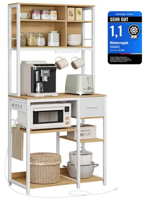 Produktbild von VASAGLE Küchenregal mit Steckdosen, Standregal, 40 x 80 x 180,8 cm