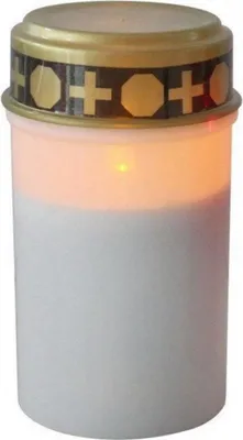 Produktbild von LED Grabkerze weiß flackernd 12 cm hoch Batteriebetrieb Grablicht LED Kerzen