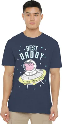 Obrázek produktu pro Prasátko Peppa - Tričko "Nejlepší táta prasátko ve vesmíru" pro muže/dámy Uni TV21382 (S) (námořnická modrá)