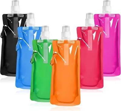 Produktbild von Faltbare Trinkflasche 500ml 6er Pack Reise Wasserflasche