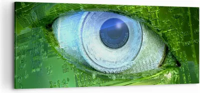 Produktbild von Bild auf Leinwand - Leinwandbild - Computergrafik Abstraktion Prozessor - 120x50cm - Wand Bild - Wanddeko - Leinwanddruck - Bilder - Kunstdruck - Leinwand bilder - Wandkunst - AB120x50-0333