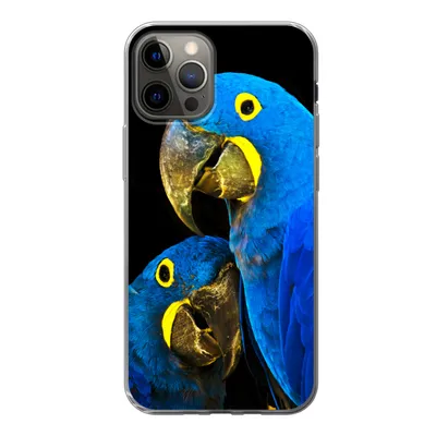 Produktbild von MuchoWow® Handyhülle Schutzhülle Hülle für iPhone 13 Pro Papagei - Vogel - Federn - Blau Silikon Softcase Handy Hülle - Handy-Tasche