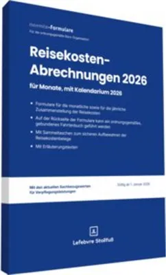 Obrázek produktu pro Reisekostenabrechnungen 2026 mit Kalendarium