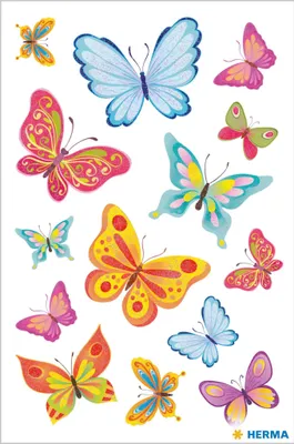 Produktbild von HERMA Sticker DECOR "Schmetterlingszeit" 2 Blatt à 14 Sticker