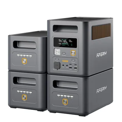 Produktbild von AFERIY P180 Pro 1800 W 4096 Wh Powerstation mit 3 Zusatzakkus, erweiterbar auf 5120 Wh, für Camping und Wohnmobil