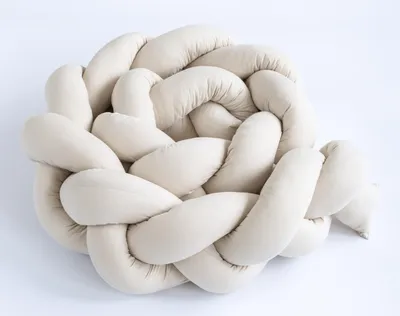 400 cm BEIGE Geflochtenes Kissen Zierkissen Dekokissen Bettschlange Bettumrandung Zugluftstopper