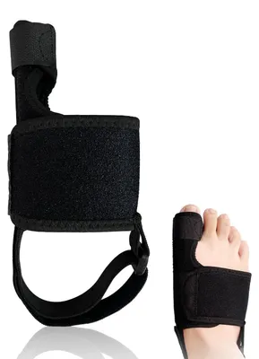 Obrázok produktu pre Bunion Corrector, hallux valgus ortéza, veľkosť pravá, na veľký prst, čierna, pre podporu vybočeného palca