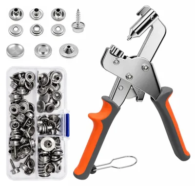 Productafbeelding van Drukknoopset met Tang - 100 Sets Metalen Drukknopen