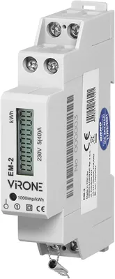 Produktbild von Orno 1-fazowy licznik energii elektrycznej, 40a, mid, wyjście impulsowe, 1 moduł, din th-35mm