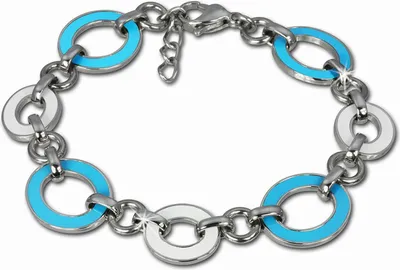 Produktbild von Amello Armband Edelstahl Oval türkis weiß Damen Schmuck ESAG01T