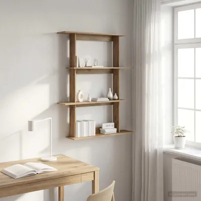 Zdjęcie produktu dla Maison Exclusive - Półka ścienna z drewna dębowego, wymiary: 100 x 20 x 126 cm