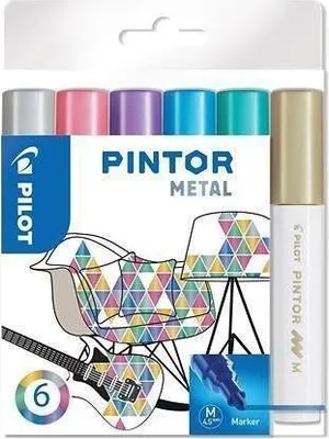 Obrázok produktu pre Pilot 4161S6M Kreatívny popisovač Pintor Metallic - M, 6 kusov, rôzne