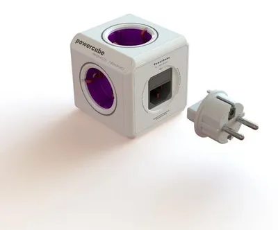 Produktbild von allocacoc PowerCube ReWirable DuoUSB mit Stecker, Reiseadapter & 4x Verteiler, 230V Schuko