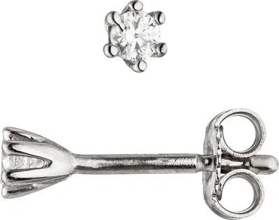 Produktbild von Ohrstecker 925 Sterling Silber 2 Zirkonia Ohrringe Silberohrringe