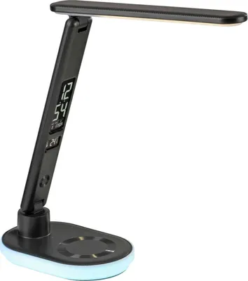 Image de Lampe de bureau LED - H 54 cm - noir - plastique - intensité lumineuse variable - avec changement de couleur RGB
