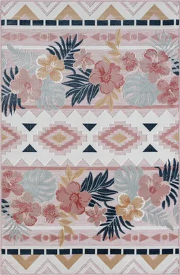 Zdjęcie produktu dla 80 x 150 cm Dywan Flora II rosa – na zewnątrz i do domu